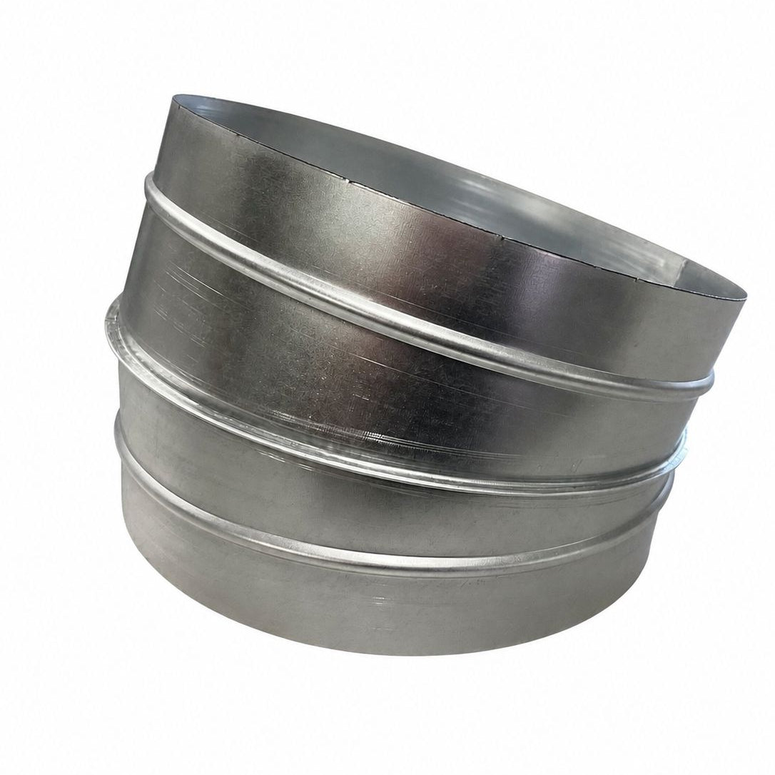 15 degree segmented bend for galvanised steel spiral ventilation systems that conform to DW144.