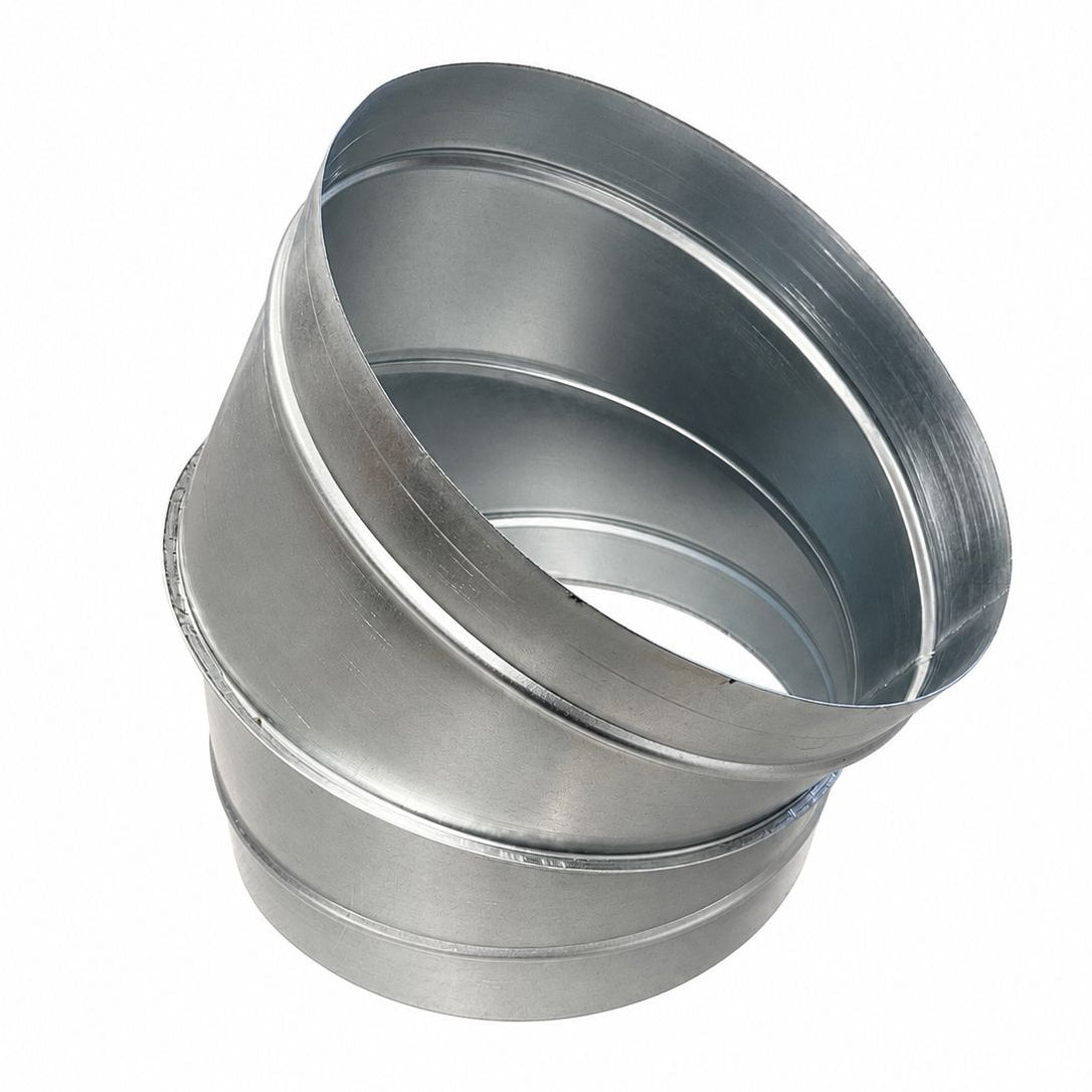 30 degree segmented bend for galvanised steel spiral ventilation systems that conform to DW144.