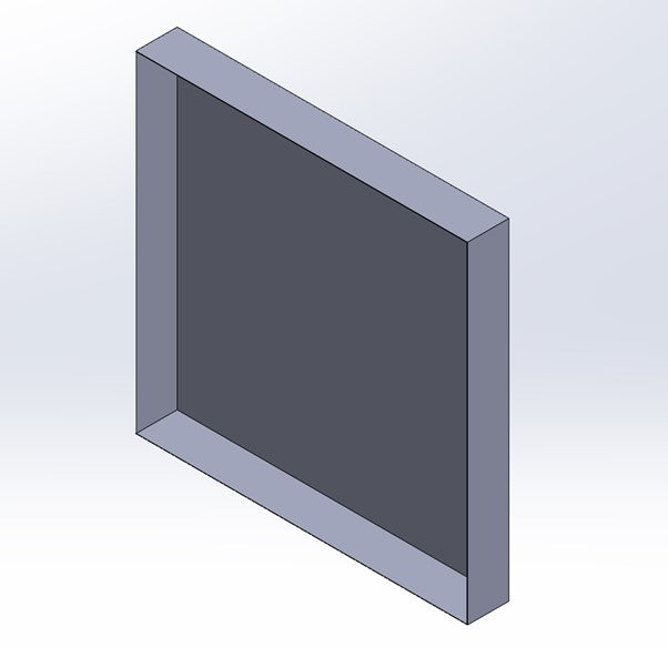 3D render of a cap end used on ductwork in ventilation systems
